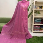 হাতের তাঁতের জামদানি থ্রি পিস (Code-303)