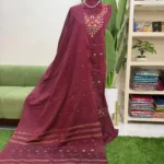 হাতের তাঁতের জামদানি থ্রি পিস (Code-315)
