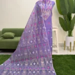 হাতের তাতে তৈরী সেমি মসলিন জামদানি থ্রি পিস (Code-401)