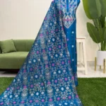 হাতের তাতে তৈরী সেমি মসলিন জামদানি থ্রি পিস (Code-407)