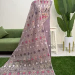 হাতের তাতে তৈরী সেমি মসলিন জামদানি থ্রি পিস (Code-410)