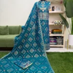সেমি মসলিন জামদানি থ্রি পিস (Code-501)