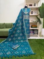 হাতের তাঁতের জামদানি থ্রি পিস (Code-301) - Image 2