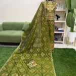 সেমি মসলিন জামদানি থ্রি পিস (Code-505)