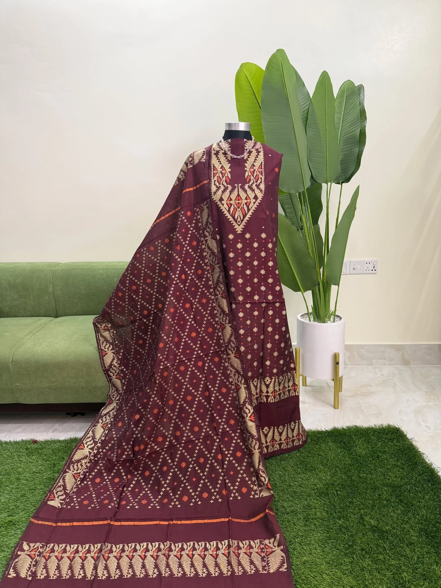 tangail-half-silk-jamdani-three-piece-code-152