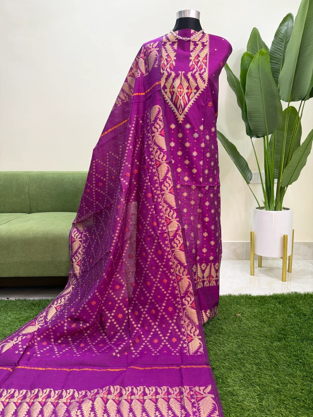 tangail-half-silk-jamdani-three-piece-code-157