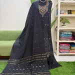 হাতের তাঁতের জামদানি থ্রি পিস (301)