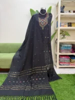 হাতের তাঁতের জামদানি থ্রি পিস (301)