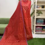 হাতের তাঁতের জামদানি থ্রি পিস (302)