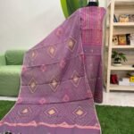 হাতের তাতে তৈরী সেমি মসলিন জামদানি থ্রি পিস (Code Onion-502)