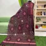 হাতের তাতে তৈরী সেমি মসলিন জামদানি থ্রি পিস (Code coffee-507)