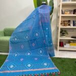 হাতের তাতে তৈরী সেমি মসলিন জামদানি থ্রি পিস (Code SkyBlue-5012)