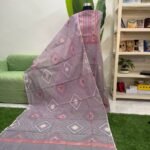 হাতের তাতে তৈরী সেমি মসলিন জামদানি থ্রি পিস (Code Surma-504)